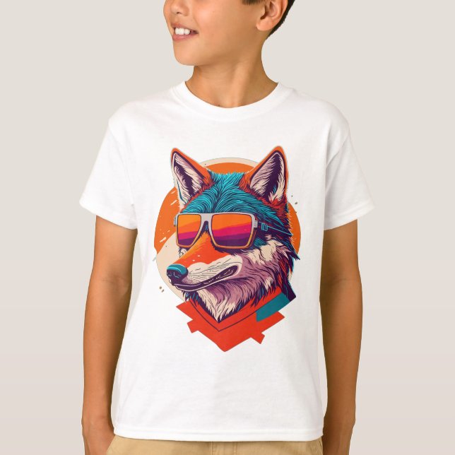 CAMISETA BONITA WOLF VESTINDO VIDRO. (Frente)