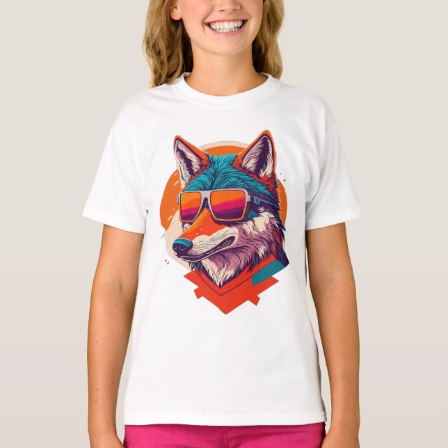 CAMISETA BONITA WOLF VESTINDO VIDRO. (Frente)