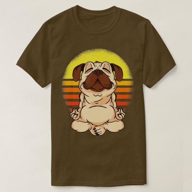 Camiseta Bonita Yoga Pug Dog Engraçado Pugs Lover Presente  (Frente do Design)