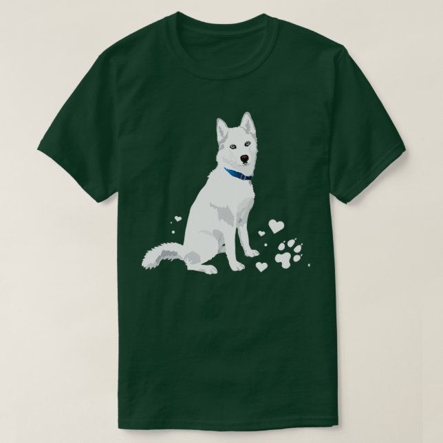 Camiseta Bonitão branco Siberiano, doce e branco Cão de Nev (Frente do Design)