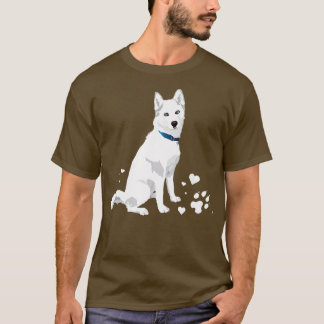 Camiseta Bonitão branco Siberiano, doce e branco Cão de Nev