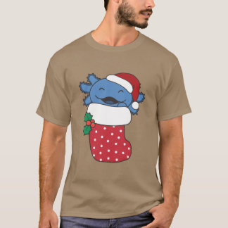 Camiseta Bonitas Aolotls Na Meia De Natal Para A Garota De