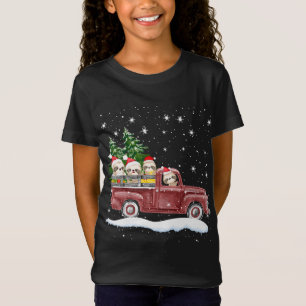 Camiseta Bonitas preguiças Com Caminhão Vermelho Engraçado