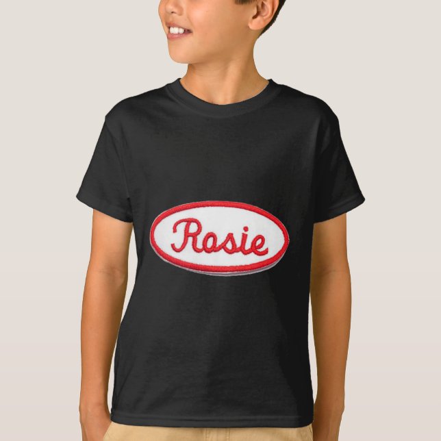 Camiseta Bonitinha divertida Rosie, o figurino feminista ri (Frente)