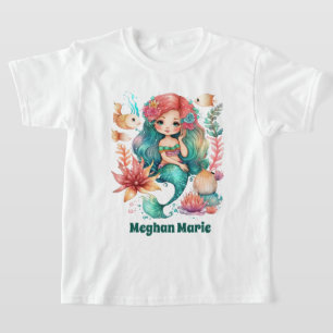 Camiseta bonitinha, sereia, adiciona nome