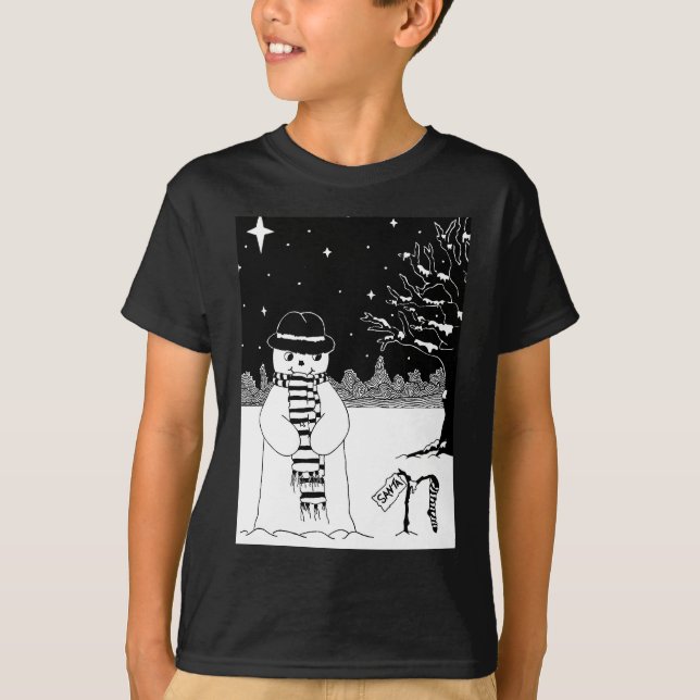 Camiseta bonitinho bonitão sorrindo cena de neve para o nat (Frente)