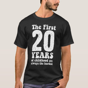 Camiseta bonitinho os primeiros 20 anos da infância são sem