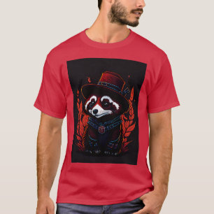 Camiseta bonitinho panda vermelho vestindo chapéu 2
