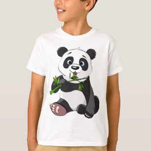 Camiseta bonitinho, urso panda, crianças, animado, feliz, c