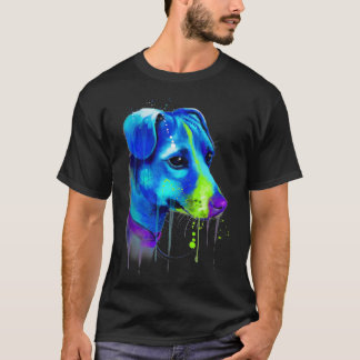 Camiseta Bonito Abstrato Jack Russell, Pintura Watercolor