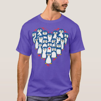 Camiseta Bonito Amor Cardíaco Pinguim, Amante de os animais