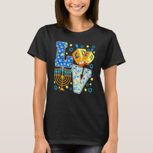 Camiseta Bonito amor Chanukah Hanukkah Decorações Sonham-me
