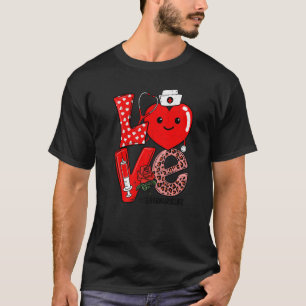 Camiseta Bonito Amor Coração Estetoscópio Enfermeiro de Reh