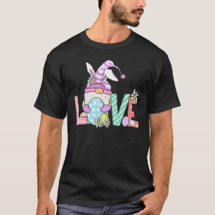 Camiseta Bonito Amor Páscoa Coelhinho Orelha Gnomo Páscoa F