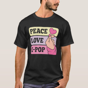 Camiseta Bonito Amor pela Paz K Pop Música Coreana Pink K