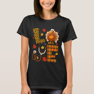 Camiseta Bonito Amor Turquia Estetoscópio Enfermeiro Graças