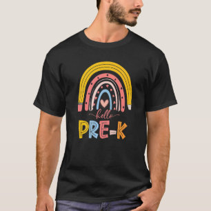Camiseta Bonito Arco-Íris Alô Pré-Professor K Primeiro Dia