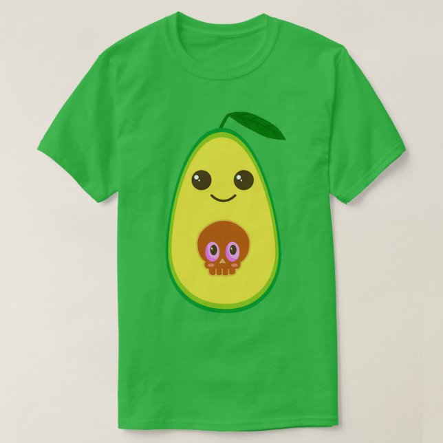 Camiseta Bonito Avocado Com Osso Crânio (Frente do Design)
