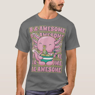 Camiseta Bonito Axolotl de 8 anos Ramen 8.º Aniversário Inc