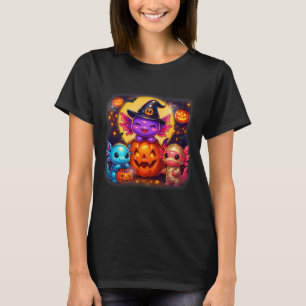 Camiseta Bonito Axolotl Jack O Lanterna Figurinos de Hallow
