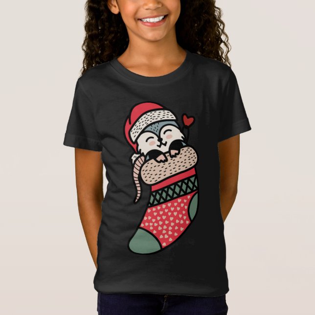 Camiseta Bonito Bebê Possum No Natal Xmas Pajama (Frente)