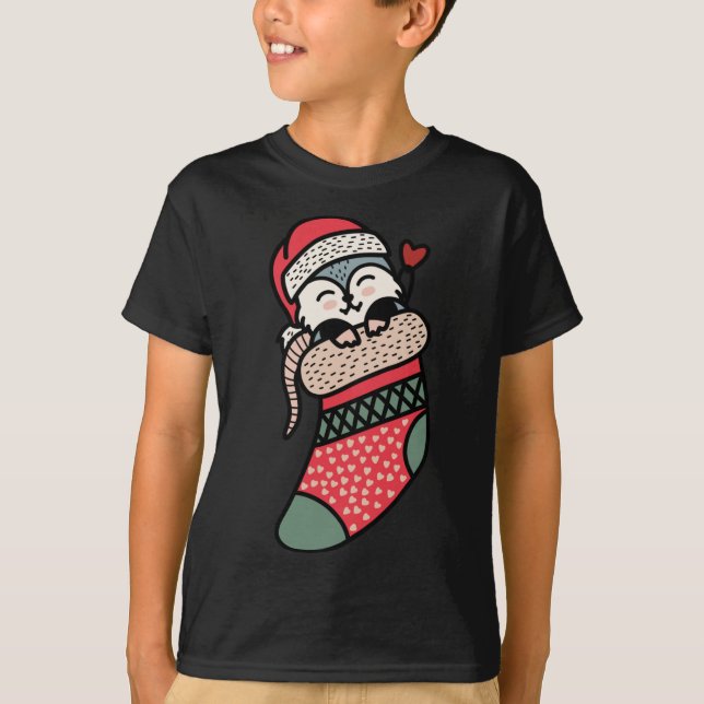 Camiseta Bonito Bebê Possum No Natal Xmas Pajama (Frente)