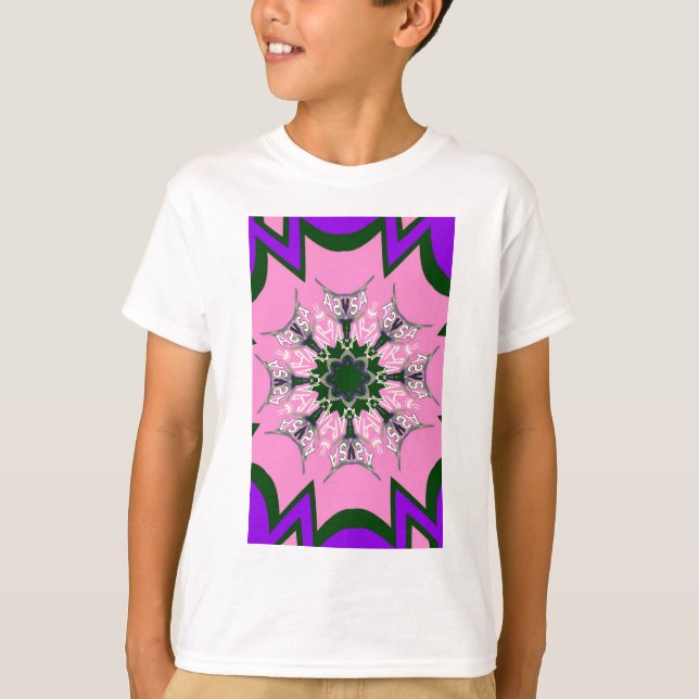 Camiseta Bonito bebê rosa púrpura motif monograma de (Frente)