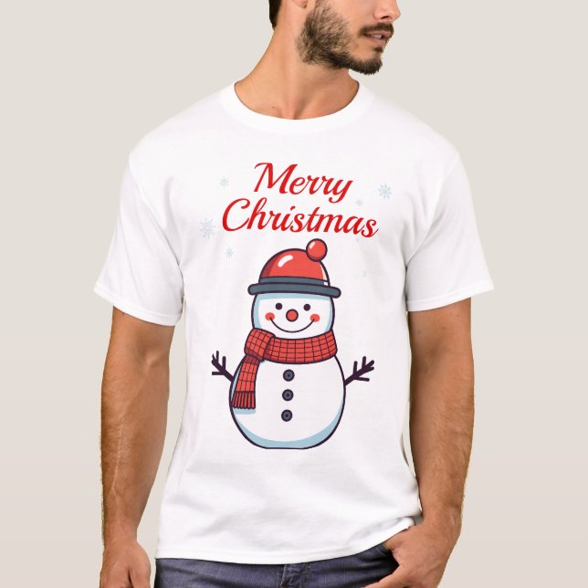 Camiseta Bonito boneco de neve (Frente)