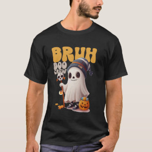 Camiseta Bonito Bruh Boo Crew Halloween Costume Ghost Candy