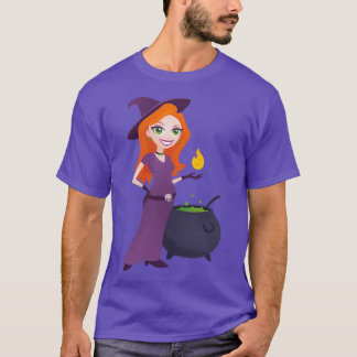Camiseta Bonito Bruxa com Cauldron