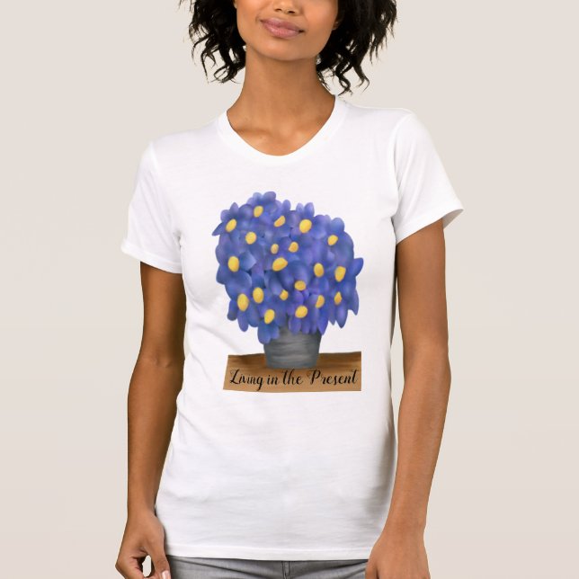 Camiseta Bonito Buquê Roxo de Flores (Frente)