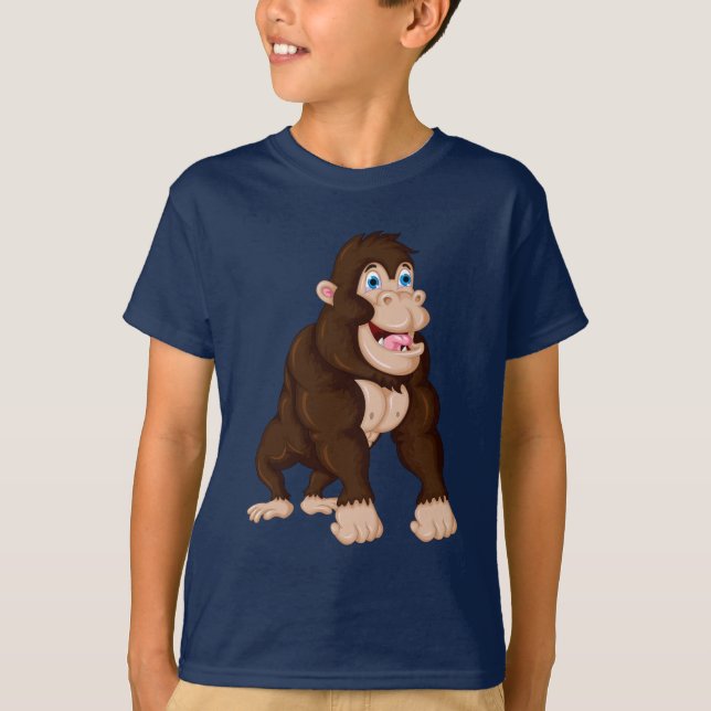 Camiseta Bonito Cartoon Gorilla (Frente)