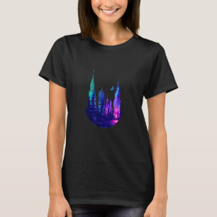 Camiseta Bonito Castelo de Madeira Galáxica