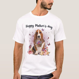 Camiseta Bonito Cesto de Cesto Mãe Flor Dia de as mães Feli