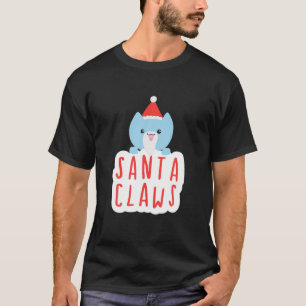 Camiseta Bonito Chapéu De Santa Gato Engraçado Costume De N