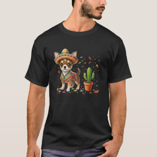 Camiseta Bonito Chihuahua do Cinco De Mayo Chapéu Mexicano