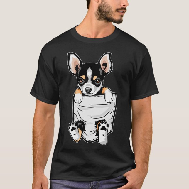 Camiseta Bonito Chihuahua No Seu Bolso De Natal (Frente)