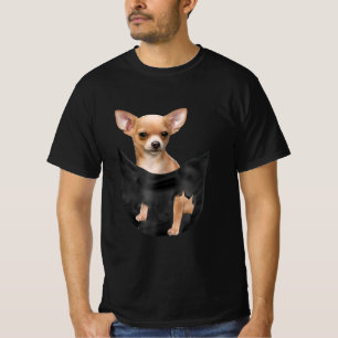 Camiseta Bonito Chihuahua No Seu Bolso De Natal