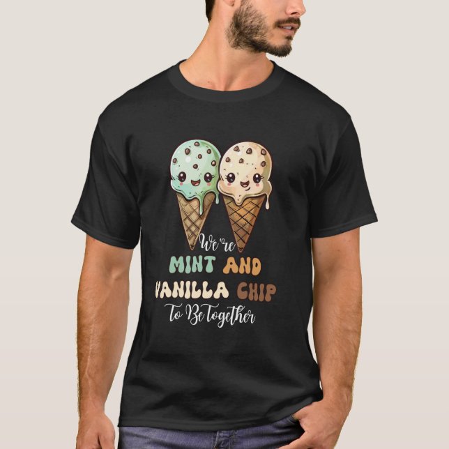 Camiseta Bonito Chocolate Chip Sorvete Engraçado Summer Sa (Frente)