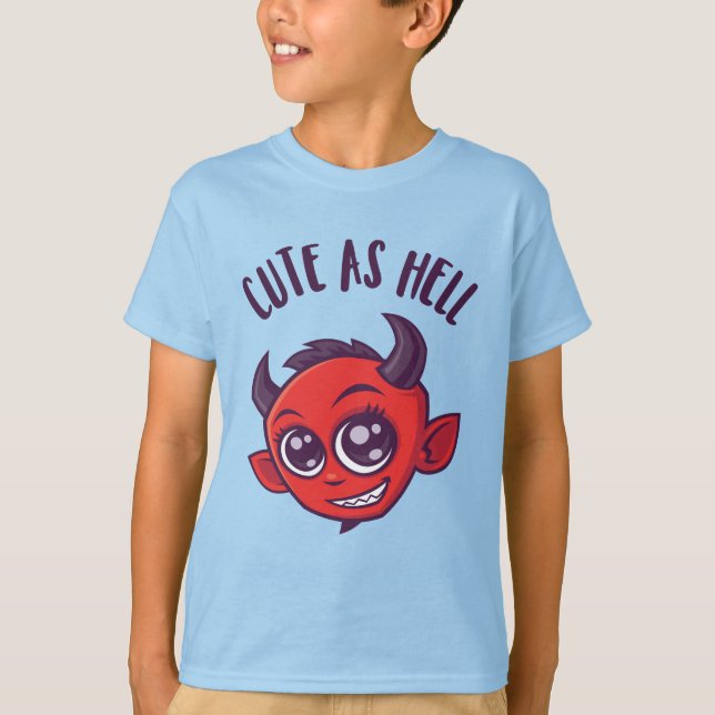 Camiseta Bonito como Inferno Diabo com Texto Escuro (Frente)