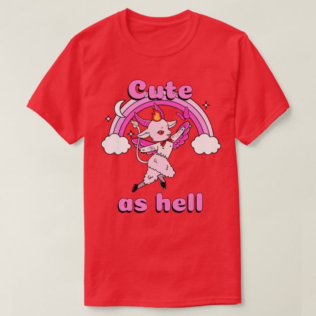 Camiseta Bonito Como Inferno Kawaii Baphomet Gótico Emo Pun (Frente do Design)