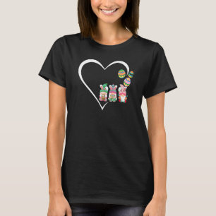 Camiseta Bonito Coração Gnomo Abraça Felz pascoa Coelho Ovo