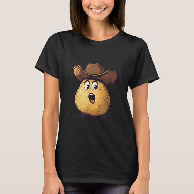 Camiseta Bonito Cowboy Tato Com Figurino De Chapéu Oeste Se (Frente)