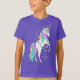 Camiseta Bonito Criação do Rainbow Unicorn Challing Stars (Frente)