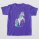 Camiseta Bonito Criação do Rainbow Unicorn Challing Stars (Laydown)