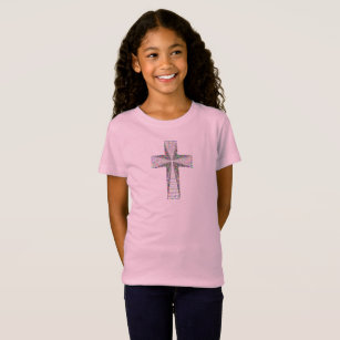 Camiseta Bonito cruz sagrada com design de pontos de várias