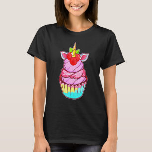 Camiseta Bonito Cupcake de Baking do Unicórnio Rainbow Swee