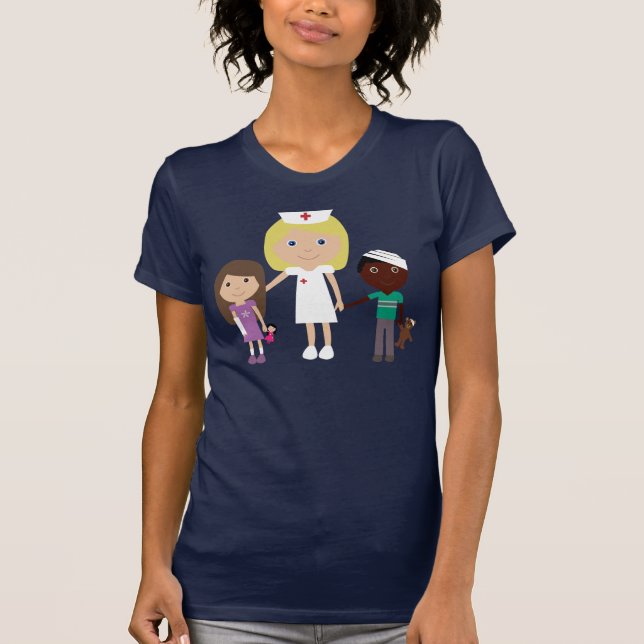Camiseta bonito da enfermeira dos desenhos (Frente)