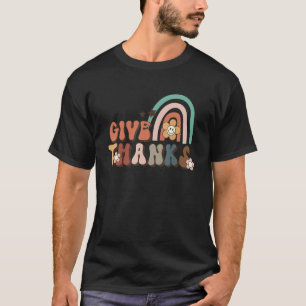 Camiseta Bonito Dê Obrigados Arco-Íris Dando Tudo Aos Obrig