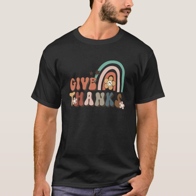 Camiseta Bonito Dê Obrigados Arco-Íris Dando Tudo Aos Obrig (Frente)